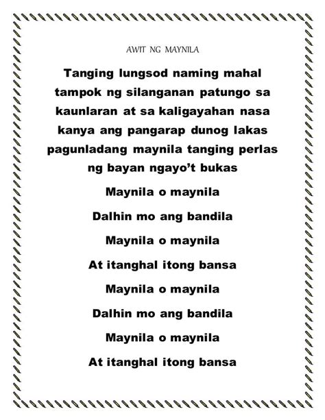 awit ng maynila